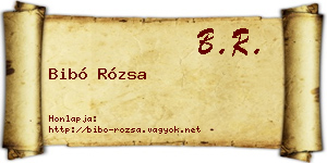 Bibó Rózsa névjegykártya
